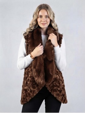 Premium Faux Fur Striped Vest